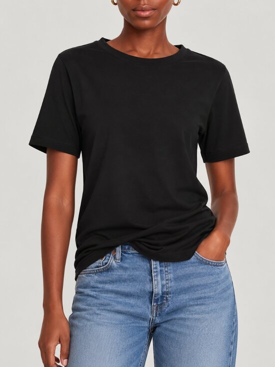 Commando Tops - Commando Cloud Short‎ Sleeve Tee Pima Cotton Black Size XS